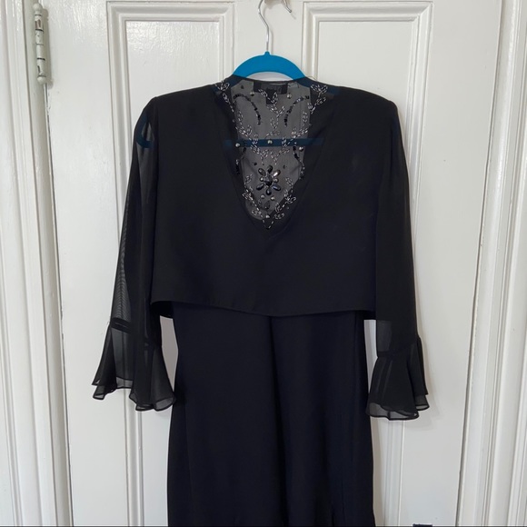 Black dress with shall - S.L fashions - Size 16 - Picture 4 of 4